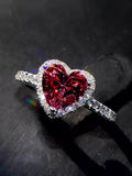 Women's Heart Shape multi Color Diamond Wedding Ring, 925 Silver Engagement Bridal Ring Set, Birthstone Promise Ring, Best Propose Ring