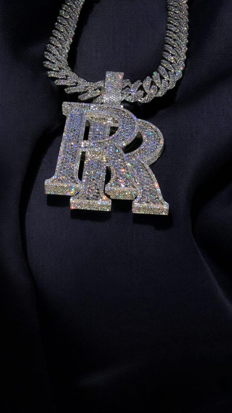Hip Hop Pendant — Custom Letters Pendant, Yellow Gold Finish, 925 Sterling Silver