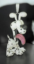 Hip Hop Pendant — Cartoon Dog Design, 925 Sterling Silver