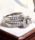 Dainty Moissanite Engagement Ring Set For Women, White Gold Fn Princess Cut Diamond Ring, 925 Sterling Sliver Wedding stackable Bridal Ring