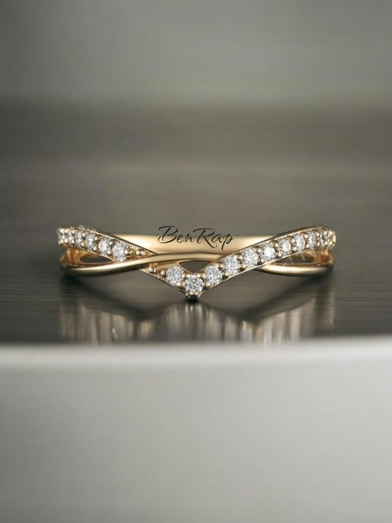 Bridal Trio Ring Set — Round Simulated Diamond, Rose Gold Finish, 925 Sterling Silver (3-Piece) - view 5