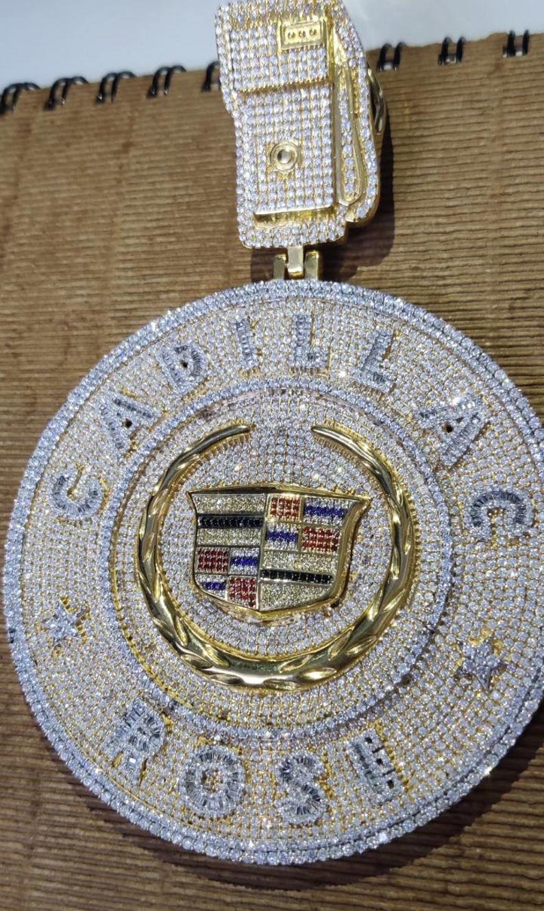 Hip Hop Pendant — Big Custom Name Rapper Style 4in, Yellow Gold Finish, 925 Sterling Silver