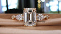Bridal Ring Set — Vintage Emerald Cut Moissanite