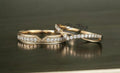 Bridal Trio Ring Set — Round Simulated Diamond, Rose Gold Finish, 925 Sterling Silver (3-Piece) - view 1