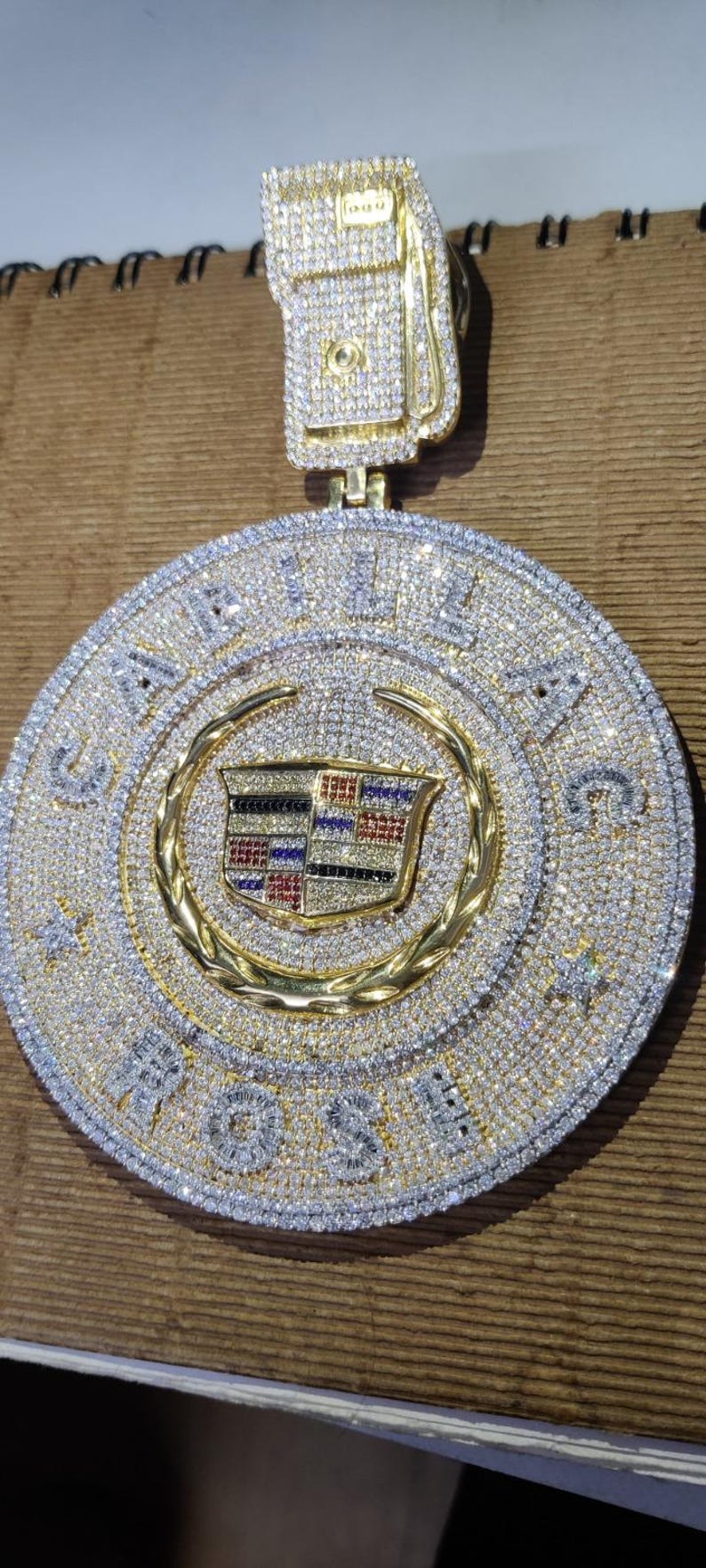 Hip Hop Pendant — Big Custom Name Rapper Style 4in, Yellow Gold Finish, 925 Sterling Silver