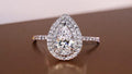 Bridal Ring Set — Pear Cut Moissanite, White Gold Finish, 925 Sterling Silver (2-Piece)