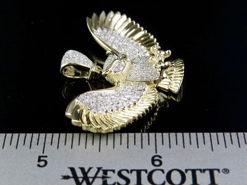 Hip Hop Pendant — Lucky Flying Owl Pendant, Yellow Gold Finish, 925 Sterling Silver