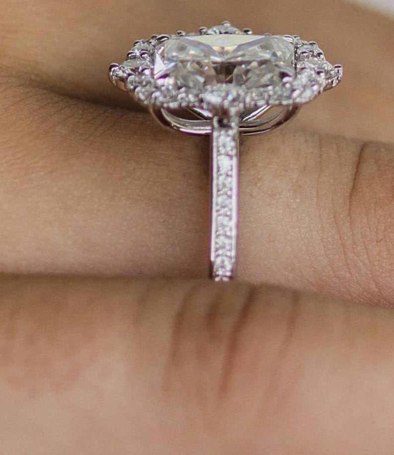 Bridal Ring Set — Brilliant Radiant Cut Moissanite