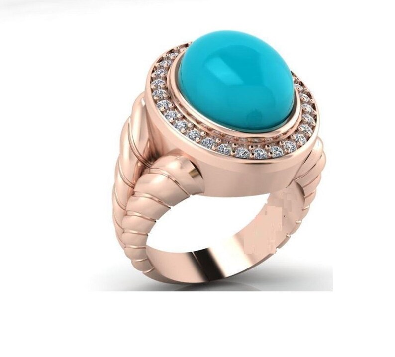 Bridal Ring Set — Firoza Turquoise Halo
