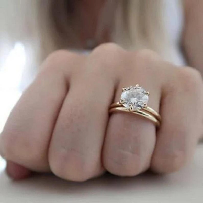Bridal Ring Set — 1.25ct Solitaire Moissanite