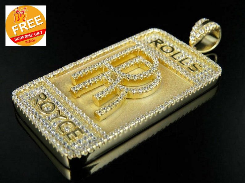 Hip Hop Pendant — Custom Letter Monogram, Yellow Gold Finish, 925 Sterling Silver