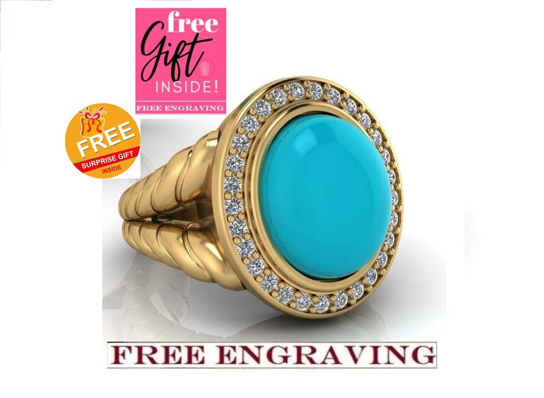 Bridal Ring Set — Firoza Turquoise Halo