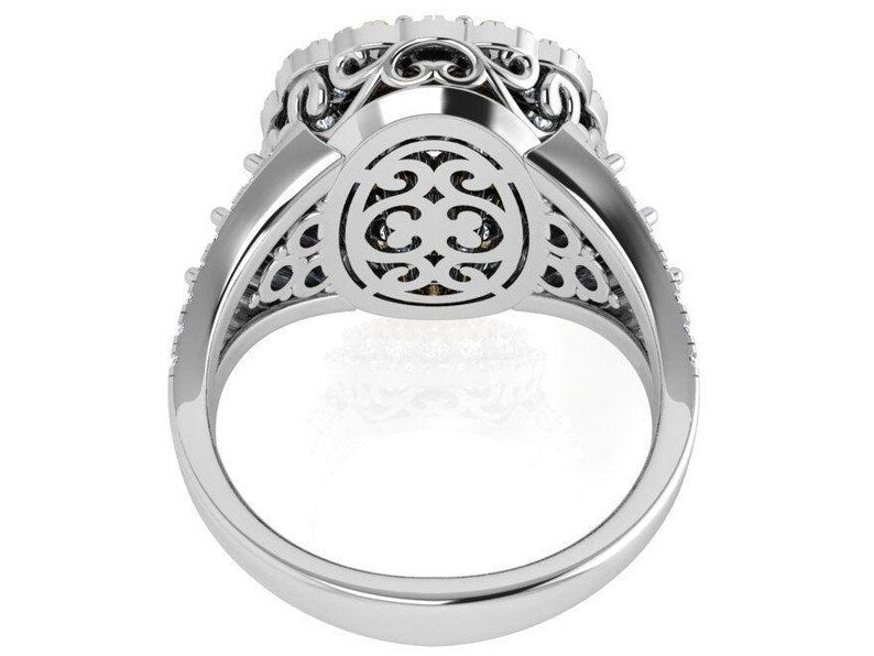 Bridal Ring Set — Cushion Double Halo Moissanite