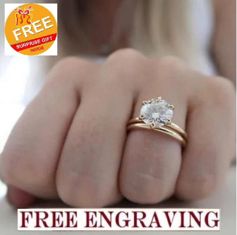 Bridal Ring Set — 1.25ct Solitaire Moissanite