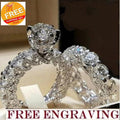 Bridal Ring Set — Brilliant Cut Moissanite Halo