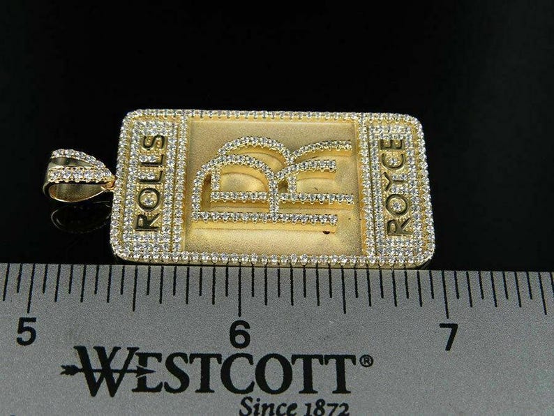 Hip Hop Pendant — Custom Letter Monogram, Yellow Gold Finish, 925 Sterling Silver