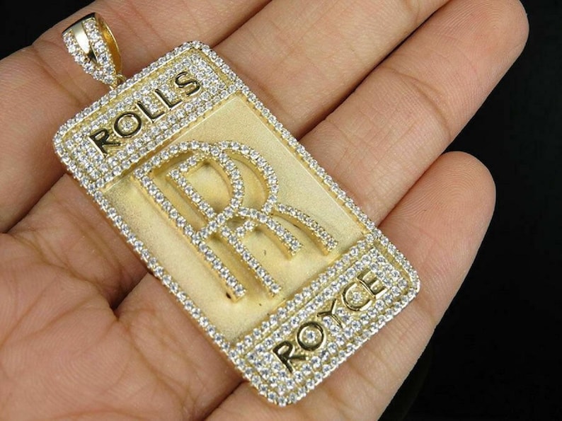Hip Hop Pendant — Custom Letter Monogram, Yellow Gold Finish, 925 Sterling Silver