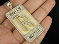 Hip Hop Pendant — Custom Letter Monogram, Yellow Gold Finish, 925 Sterling Silver