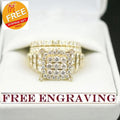 Bridal Ring Set — Vintage Cluster Moissanite