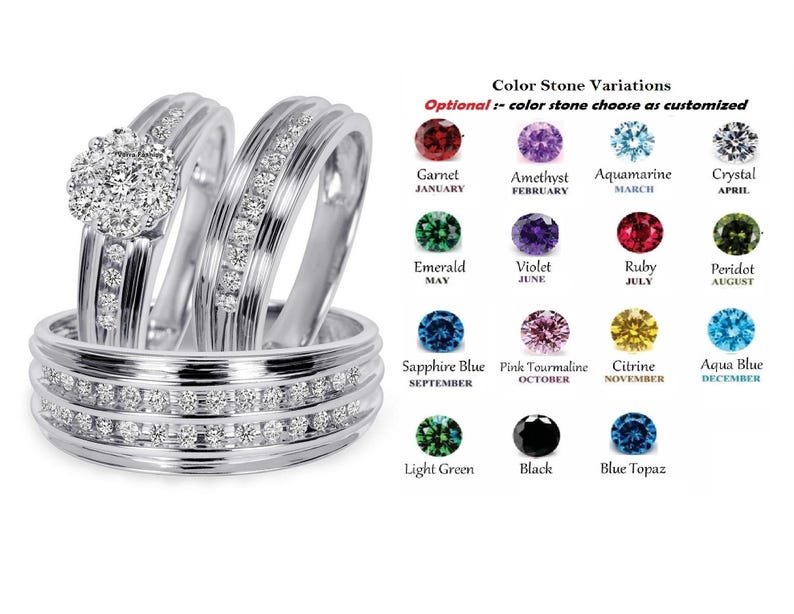 Trio Ring Set Couple's Anniversary - view 1