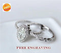 Bridal Ring Set — Marquise Halo Diamond, White Gold Finish, 925 Sterling Silver (2-Piece)