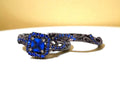 Bridal Ring Set — Princess Cut Blue Sapphire, Yellow Gold Finish, 925 Sterling Silver (2-Piece)