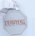 Hip Hop Pendant — Custom Name Baguette & Round Letter, Yellow Gold Finish, 925 Sterling Silver