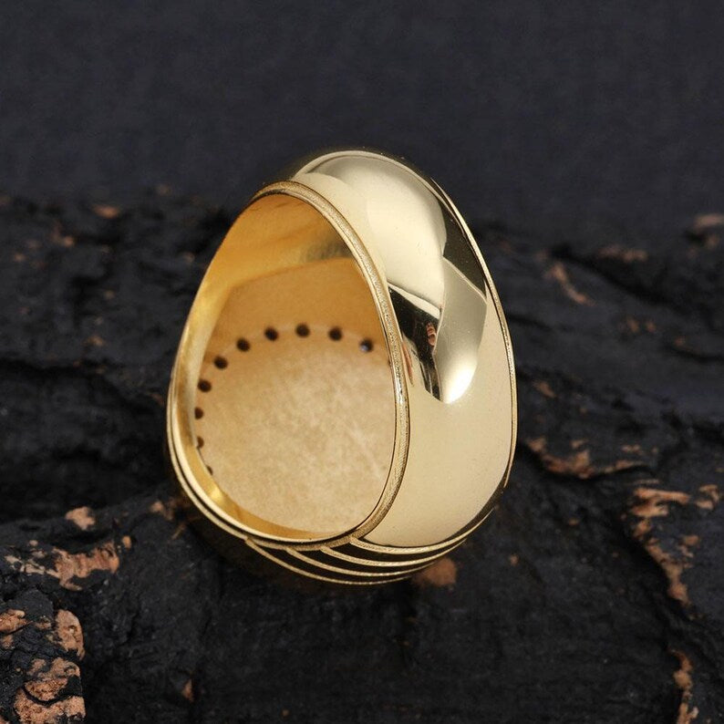 Men's Ring - US Coin Design, Yellow Gold Finish