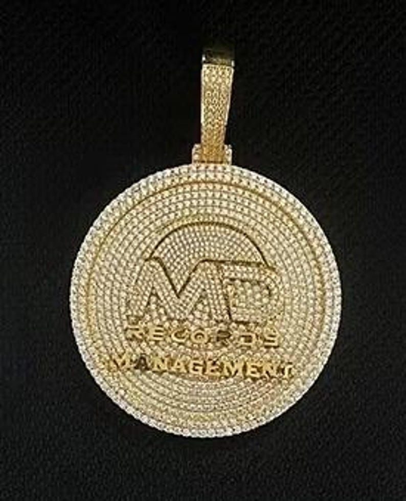 Hip Hop Pendant — Big Custom Letter Name Rapper Charm, Yellow Gold Finish, 925 Sterling Silver