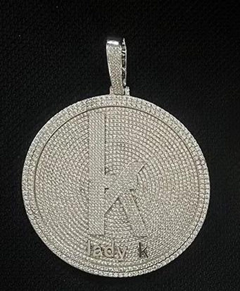 Hip Hop Pendant — Big Custom Letter Name Rapper Charm, Yellow Gold Finish, 925 Sterling Silver