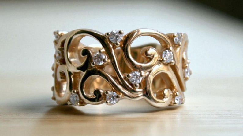 Bridal Ring Set — Ivy Nature-Inspired Round Cut CZ, Rose Gold Finish, 925 Sterling Silver (2-Piece)