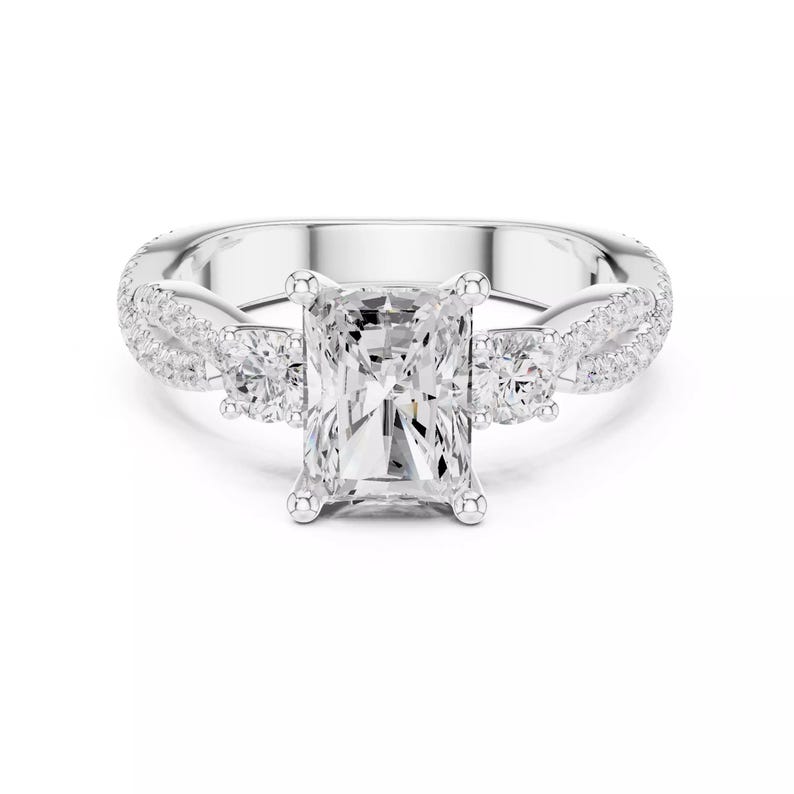 Bridal Ring Set — Solitaire with Accent Moissanite, Yellow Gold Finish, 925 Sterling Silver (2-Piece)