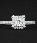 Bridal Ring Set — Round Halo Moissanite
