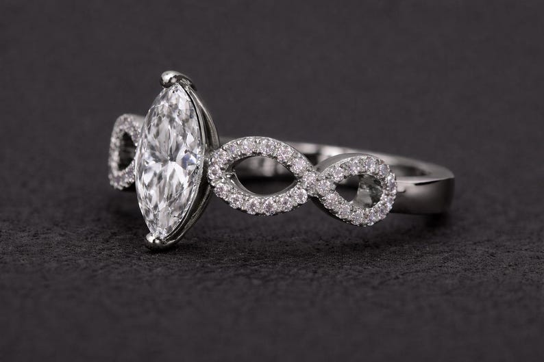 Bridal Ring Set — Marquise Tiara Moissanite