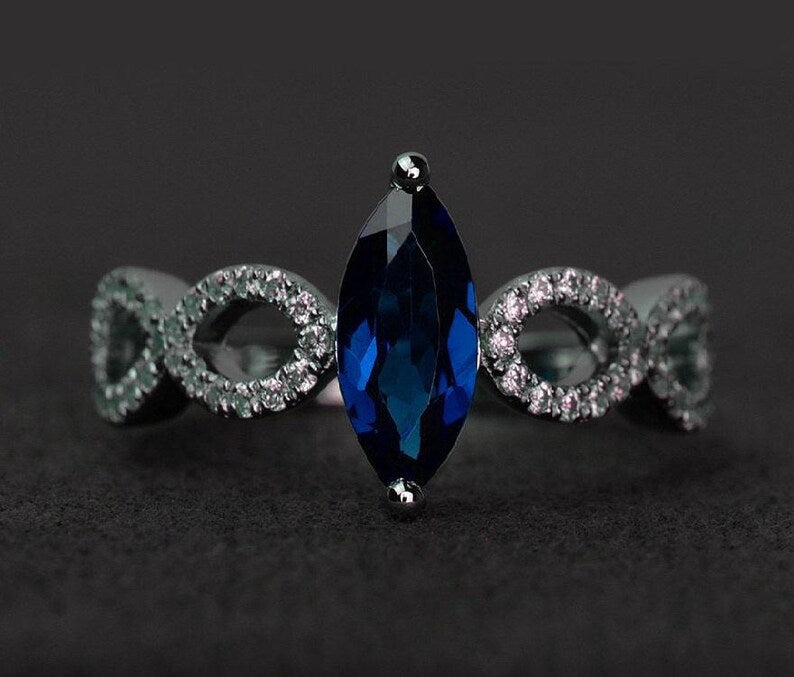 Bridal Ring Set — Marquise Tiara Moissanite