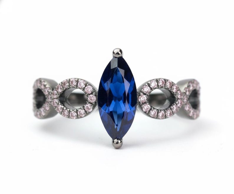 Bridal Ring Set — Marquise Tiara Moissanite