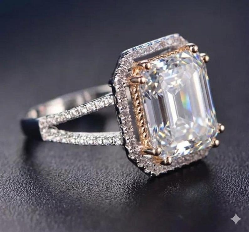 Bridal Ring Set — Radiant Cut Promise Moissanite