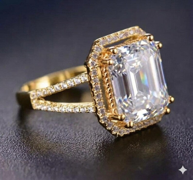 Bridal Ring Set — Radiant Cut Promise Moissanite
