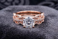 Bridal Ring Set — Cushion Cut Moissanite Infinity Swirl, Rose Gold Finish, 925 Sterling Silver (2-Piece)