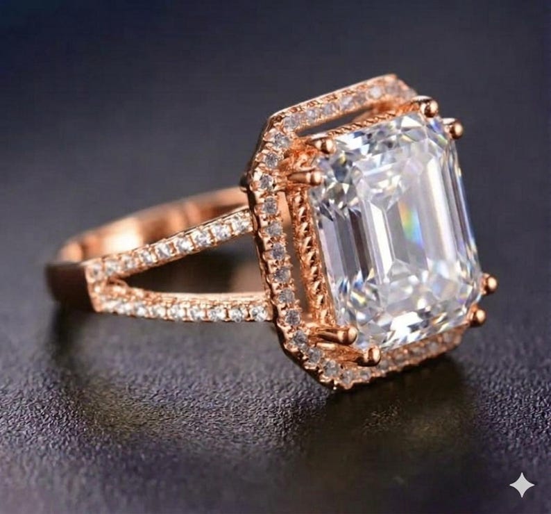 Bridal Ring Set — Radiant Cut Promise Moissanite
