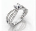 Diamond Ring For Women, White Gold Finish Engagement Ring, Wedding Ring, Propose Ring