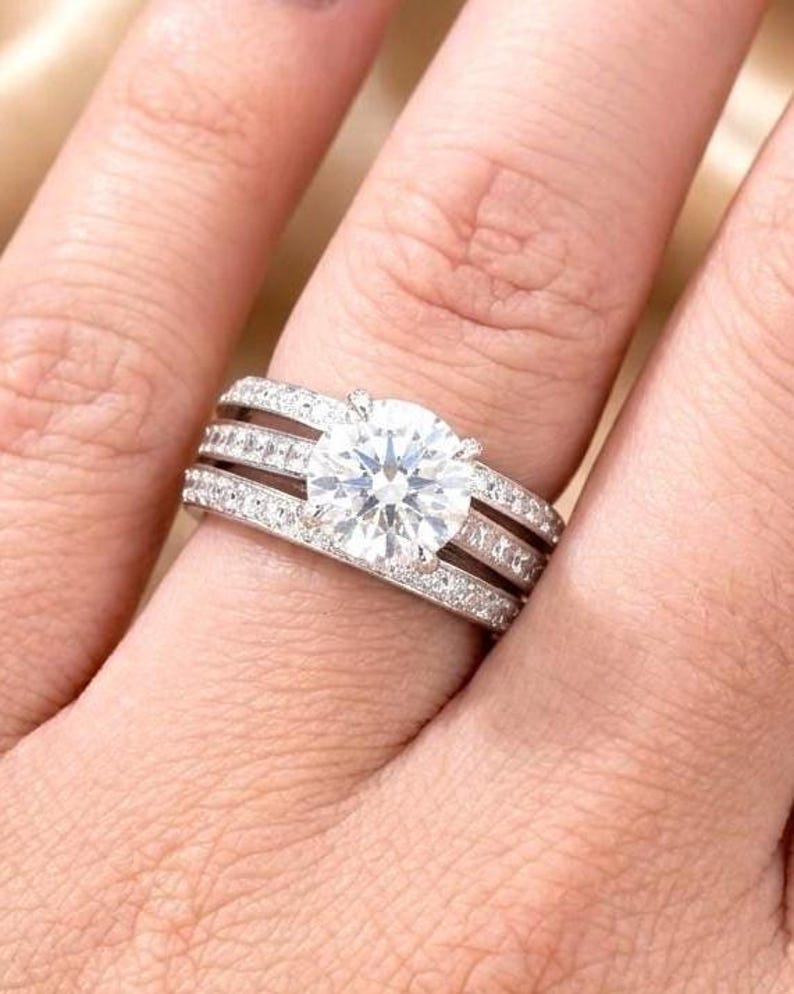 Diamond Ring For Women, White Gold Finish Engagement Ring, Wedding Ring, Propose Ring