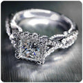 Dainty Moissanite Engagement Ring For Women, White Gold Fn Princess Cut Diamond Ring, 925 Sterling Sliver Wedding Bridal Ring