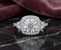 Bridal Ring Set — Round Cut Solitaire Diamond, White Gold Finish, 925 Sterling Silver (2-Piece)