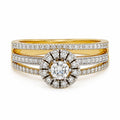Solitaire Engagement Ring For Her,  Women's Wedding Ring In Diamond,  Gold Plated Bridal Ring, Moissanite Jewelry