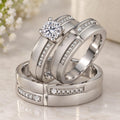 Art Deco Diamond Trio Ring Set - front view