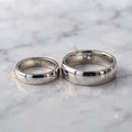 Bridal Ring Set — Dome Shape Plain Band, Yellow Gold Plated Finish, 925 Sterling Silver (2-Piece)