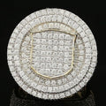 Round Cut Simulated Diamond 14K Yellow Gold Over Mens Wedding Ring, Engagement Ring For Men