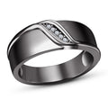 10K Black Gold Finish Men's Wedding Engagement Diamond /Moissanite Fancy Ring, 925 Sterling Silver