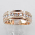 14K Rose Gold Finish 2Ct Groom's Engagement Diamond Ring/ Men's Round Moissanite Band Ring/ Wedding Pinky Band Ring For Men's